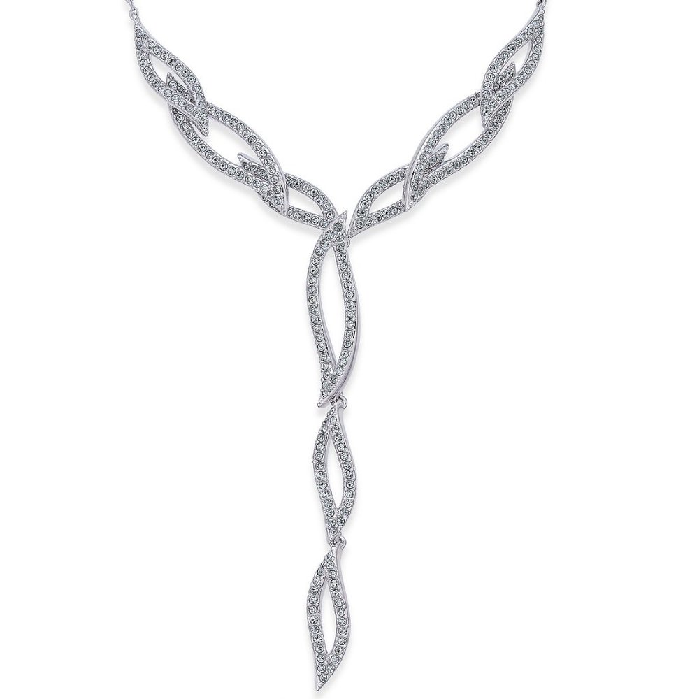 Eliot Danori, Pave Leaf Cubic Zirconia Necklace - Picture 1 of 9
